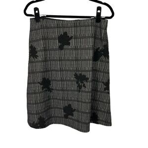 Margaret M Black & Gray Christabel Textured Floral Skirt